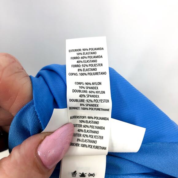 CONTOURS COCO REEF One Piece Swimsuit 14 38C Azure Blue V-Neck Underwire NWT - Picture 10 of 11